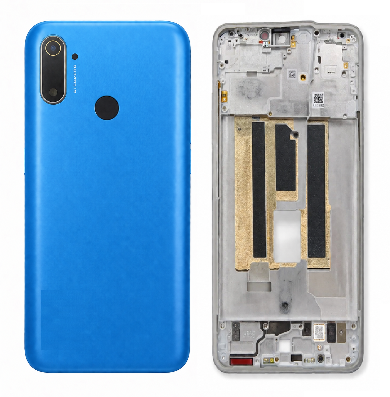 For Realme 10A 4G Full Body Housing Replacement Back Frame Middle Chassis with Side Keys – Red, Blue & White