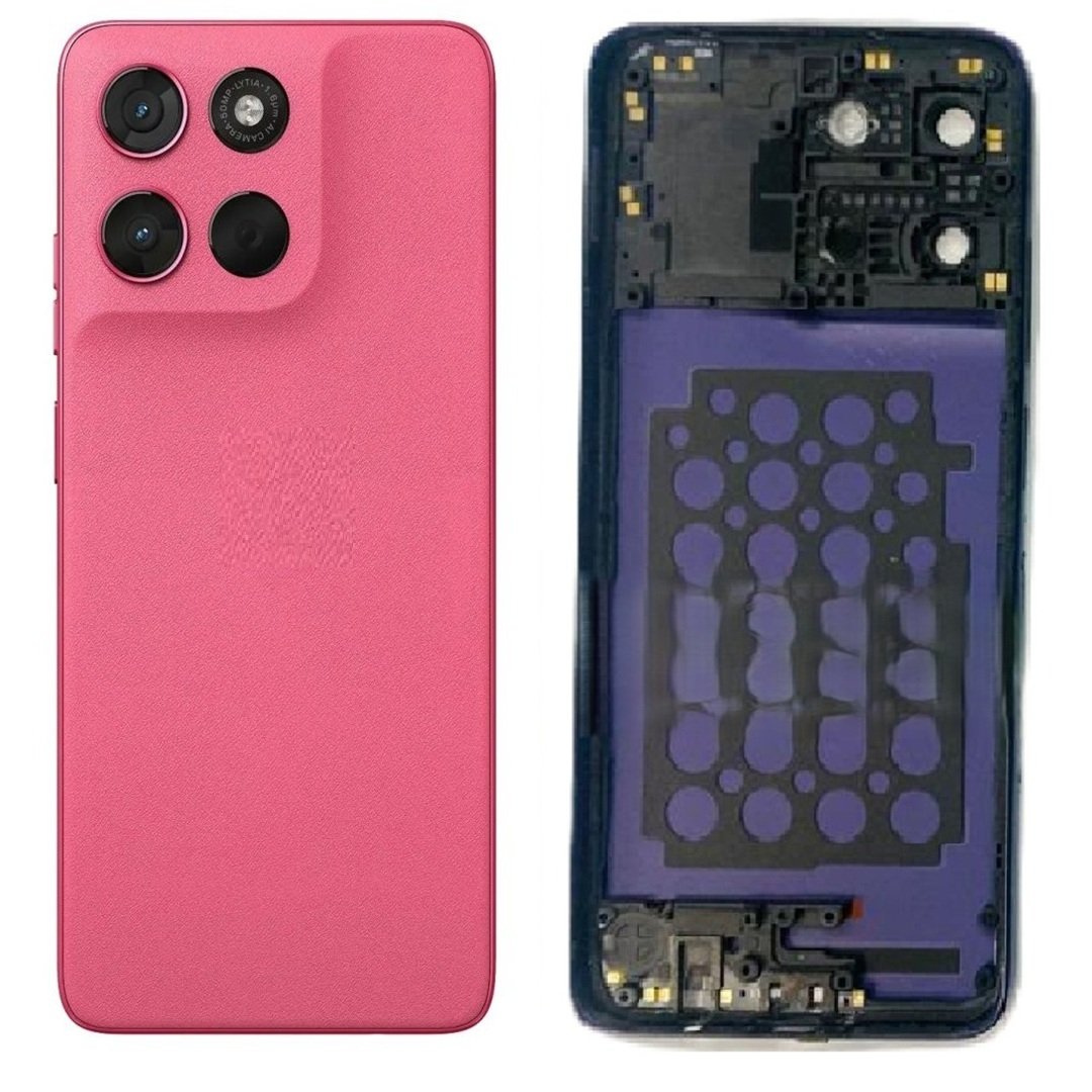 for Motorola G57 Power 5G Full Body Housing Replacement Back Frame Middle Chassis with Side Keys – Green, Pink, Black & Blue