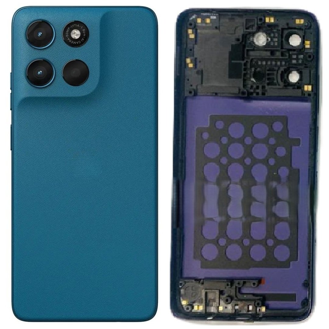 for Motorola G57 Power 5G Full Body Housing Replacement Back Frame Middle Chassis with Side Keys – Green, Pink, Black & Blue