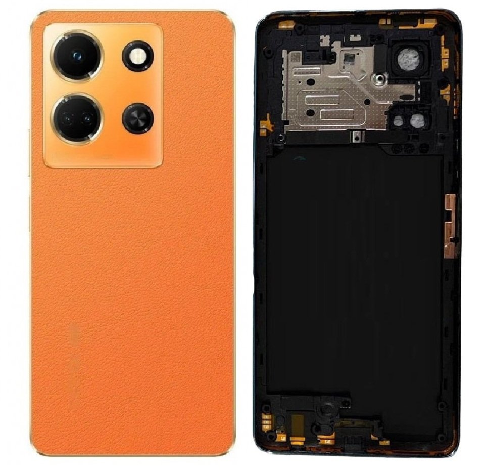 for Infinix Note 30 5G Full Body Housing Replacement Back Frame Middle Chassis with Side Keys – Orange, Blue & Black