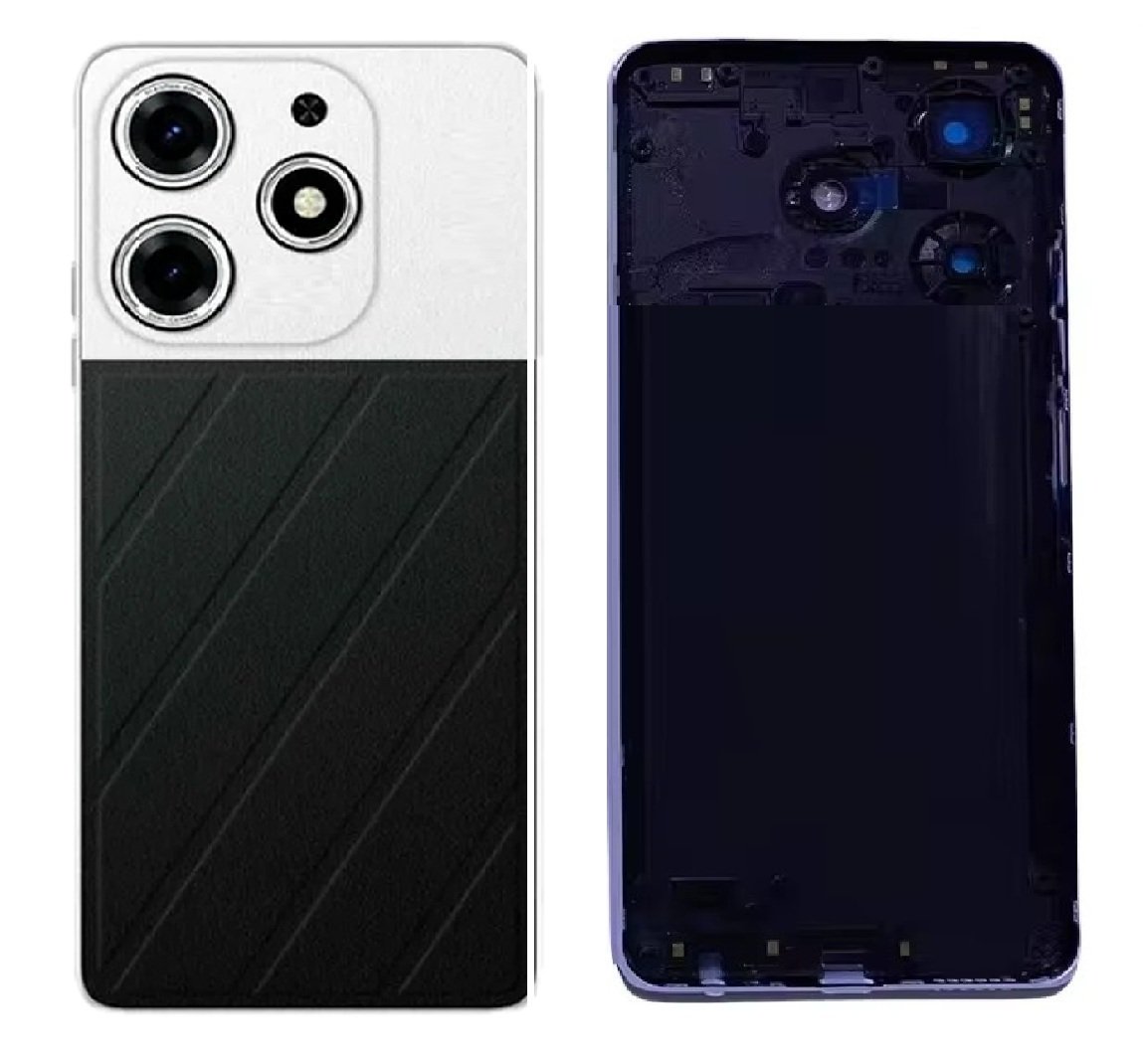 Compatible Replacement for Tecno Spark 10 Pro 4G Full Body Housing Back Frame Middle Chassis with Side Keys – White, Red & Black