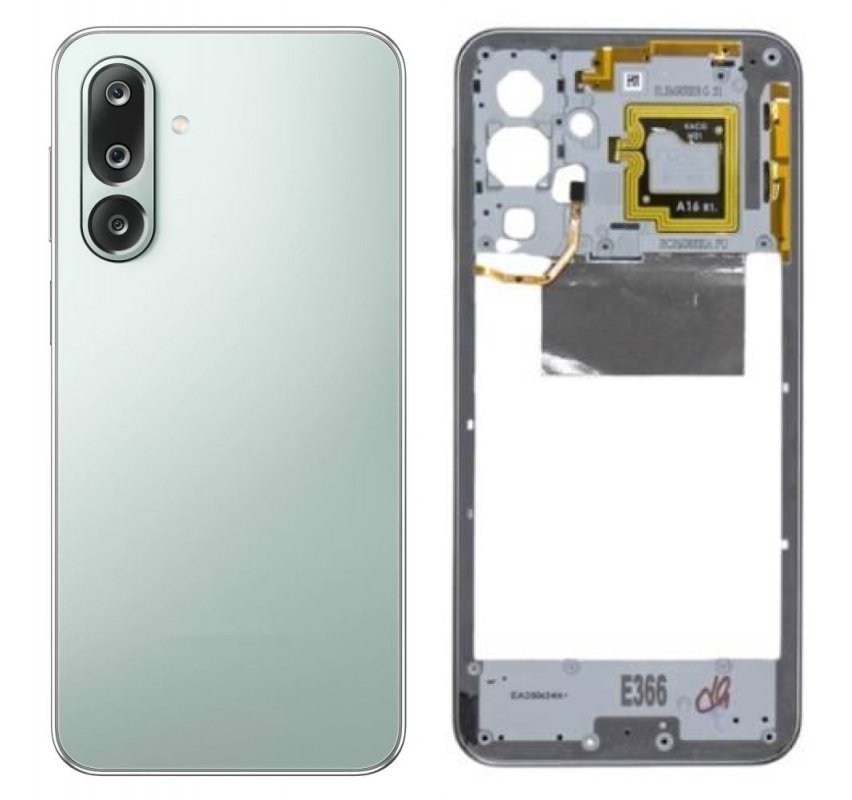 Compatible Replacement for Samsung Galaxy M36 5G Full Body Housing Back Frame Middle Chassis with Side Keys – Green, White & Orange