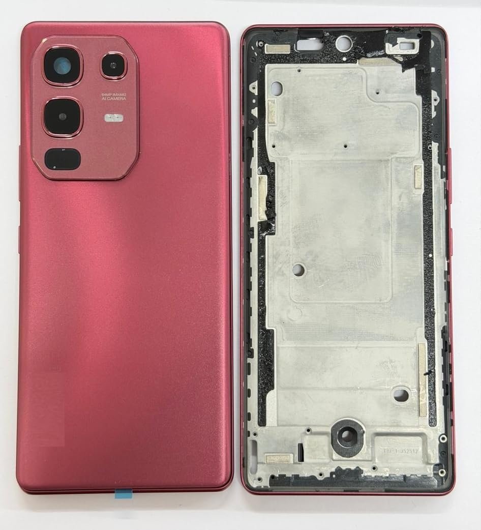 Compatible Replacement for Infinix Note 50S 5G Full Body Housing Back Frame Middle Chassis with Side Keys – Red, Grey & Blue