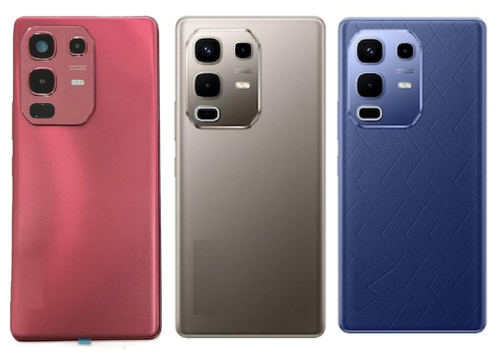 Compatible Replacement for Infinix Note 50S 5G Full Body Housing Back Frame Middle Chassis with Side Keys – Red, Grey & Blue
