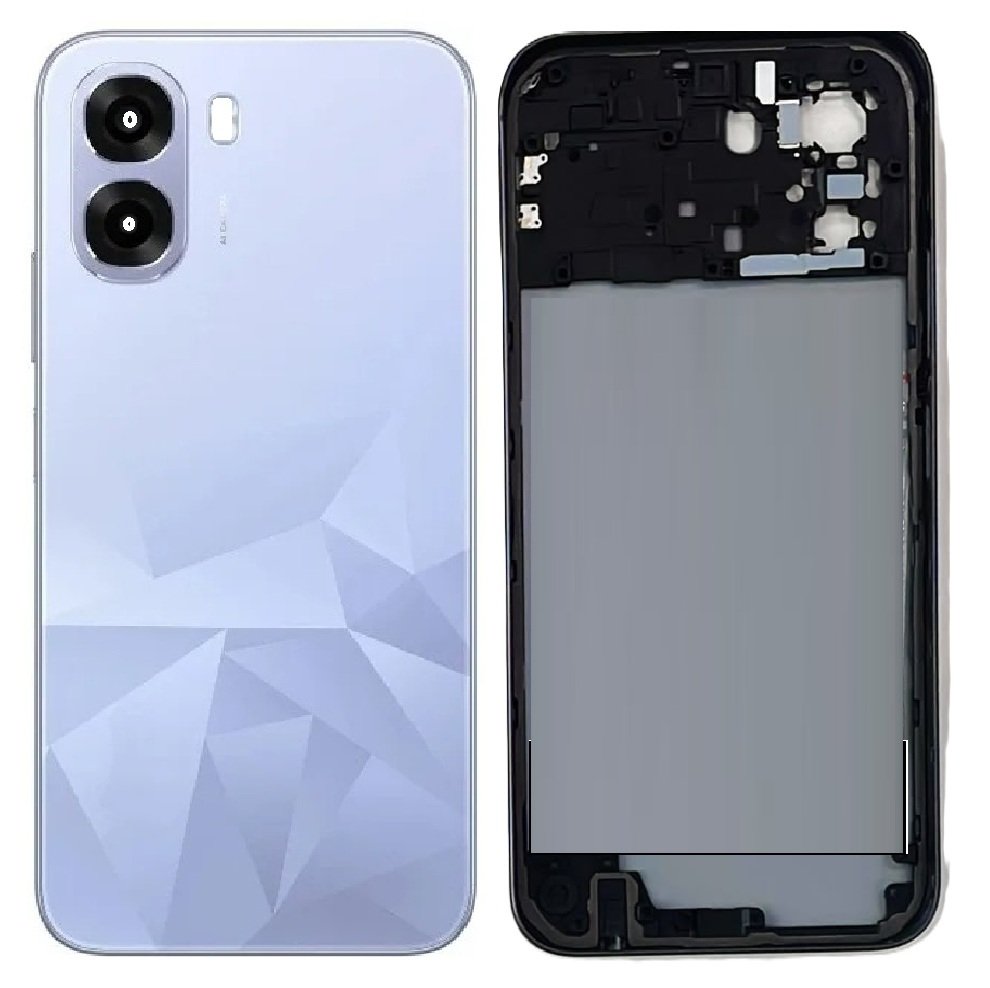 Compatible Replacement for OPPO K14x 5G Full Body Housing Back Frame Middle Chassis with Side Keys – Black & Blue