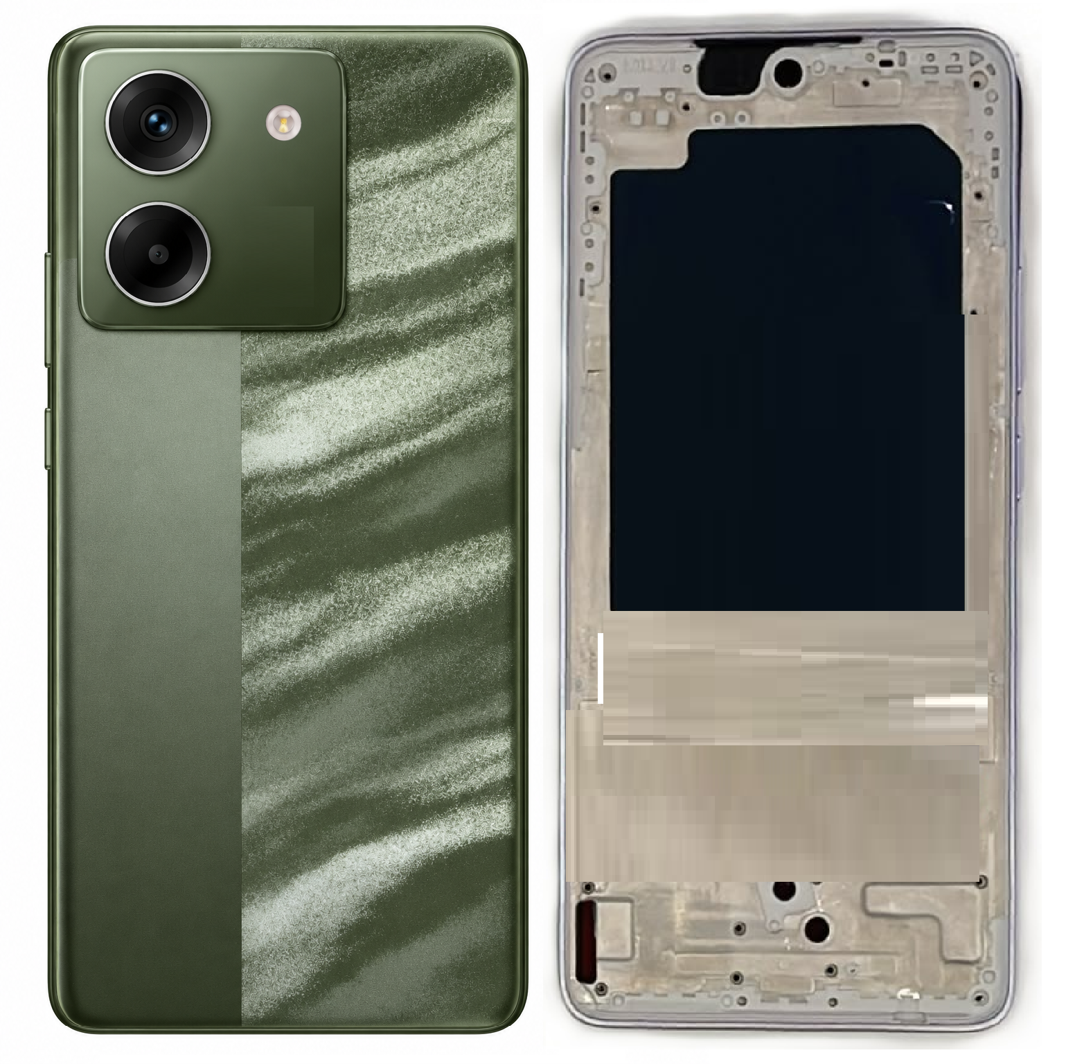 Compatible Replacement for POCO M7 Pro 5G Full Body Housing Back Frame Middle Chassis with Side Keys – Black & Purple