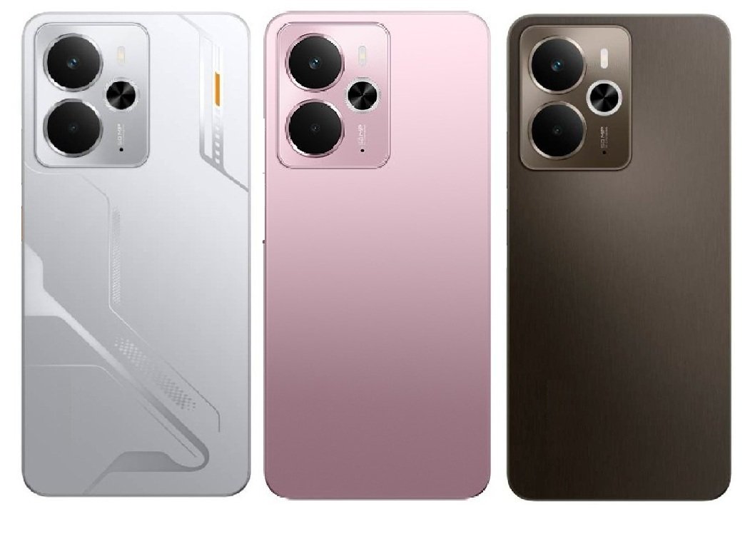 Compatible Replacement for Realme 14 5G Full Body Housing Back Frame Middle Chassis with Side Keys – White, Pink & Brown