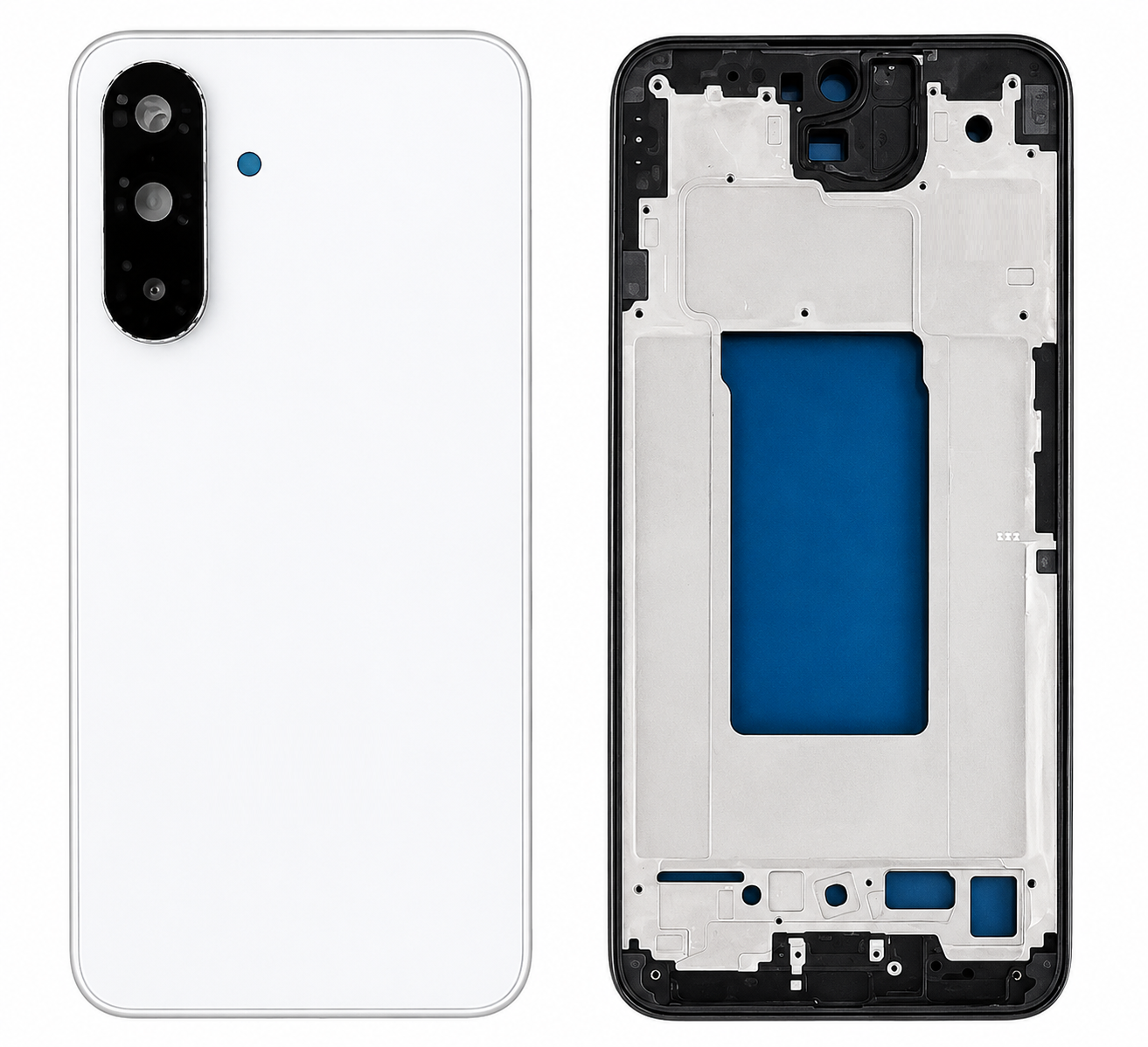 Compatible Replacement for Samsung Galaxy A36 5G Full Body Housing Back Frame Middle Chassis with Side Keys – White & Black