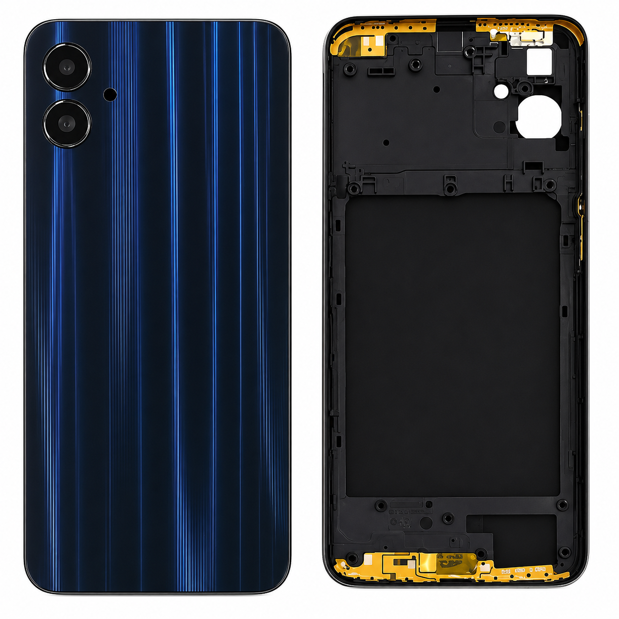 Compatible Replacement for Samsung Galaxy F05 5G Full Body Housing Back Frame Middle Chassis with Side Keys – Black & Green