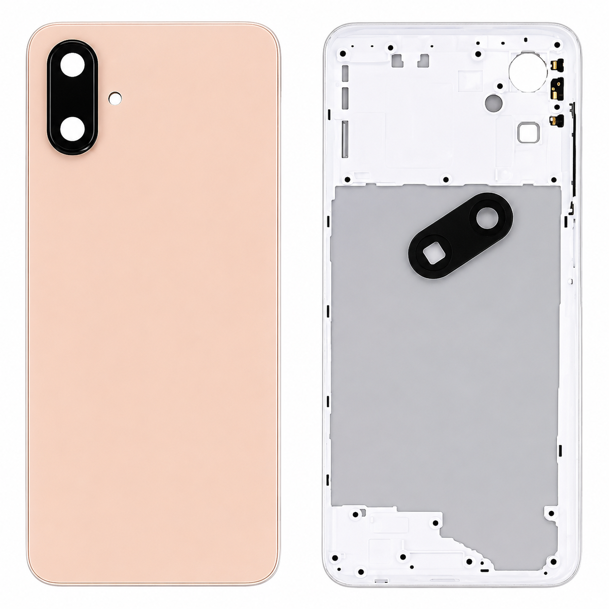 Compatible Replacement for Samsung Galaxy F06 5G Full Body Housing Back Frame Middle Chassis with Side Keys – Green, Orange & Black