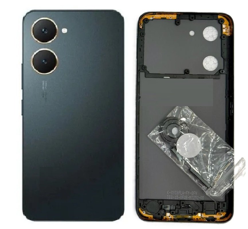 Compatible Replacement for Vivo Y03 5G Full Body Housing Back Frame Middle Chassis with Side Keys – Black & Green