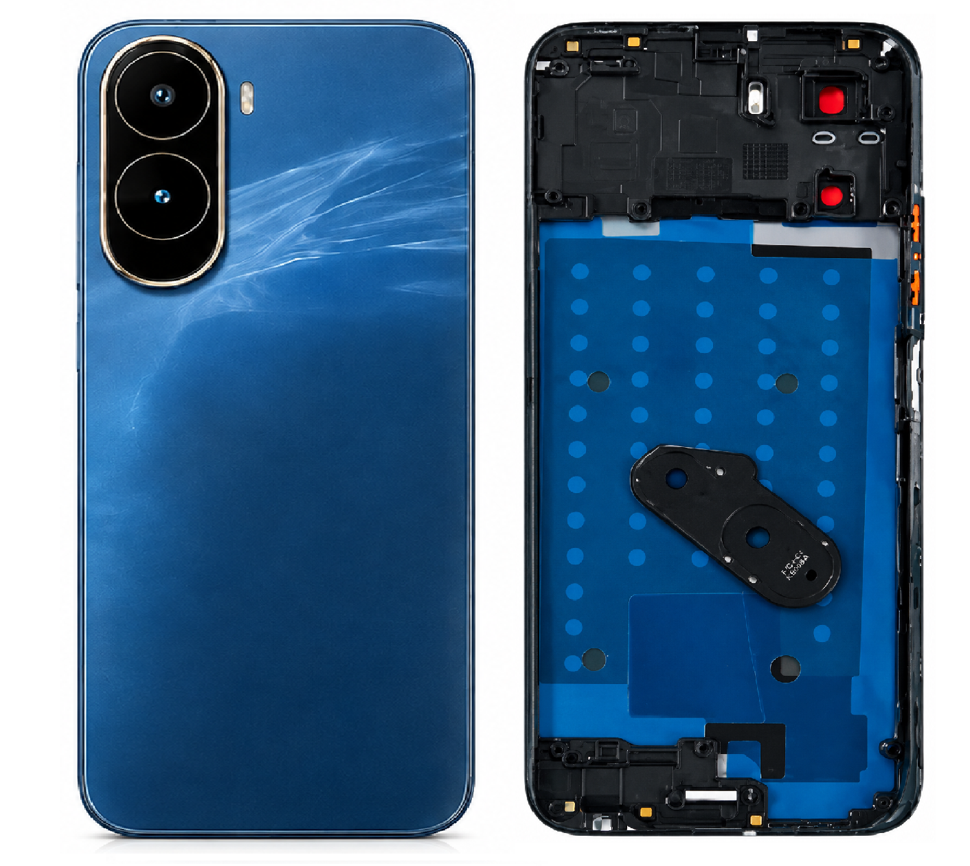 Compatible Replacement for POCO C81 5G Full Body Housing Back Frame Middle Chassis with Side Keys – Black, Blue & Gold