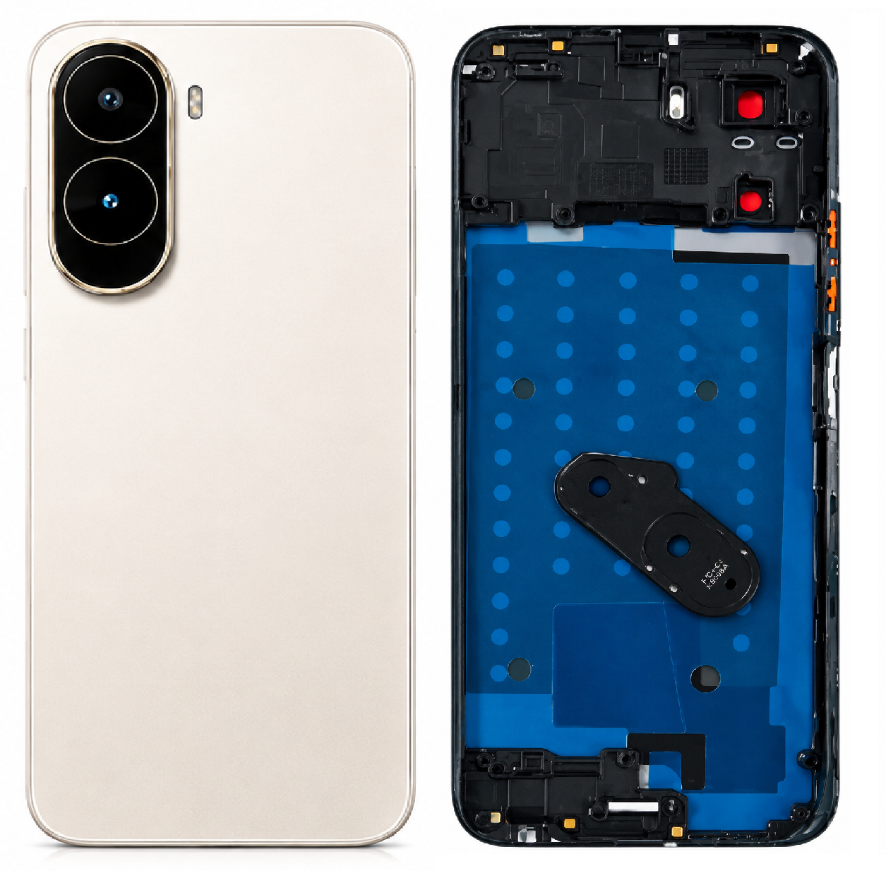 Compatible Replacement for POCO C81 5G Full Body Housing Back Frame Middle Chassis with Side Keys – Black, Blue & Gold