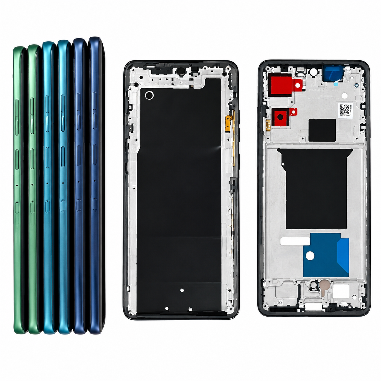 Compatible Replacement for Motorola Edge 60 Fusion 5G Middle Frame – Blue, Purple & Green