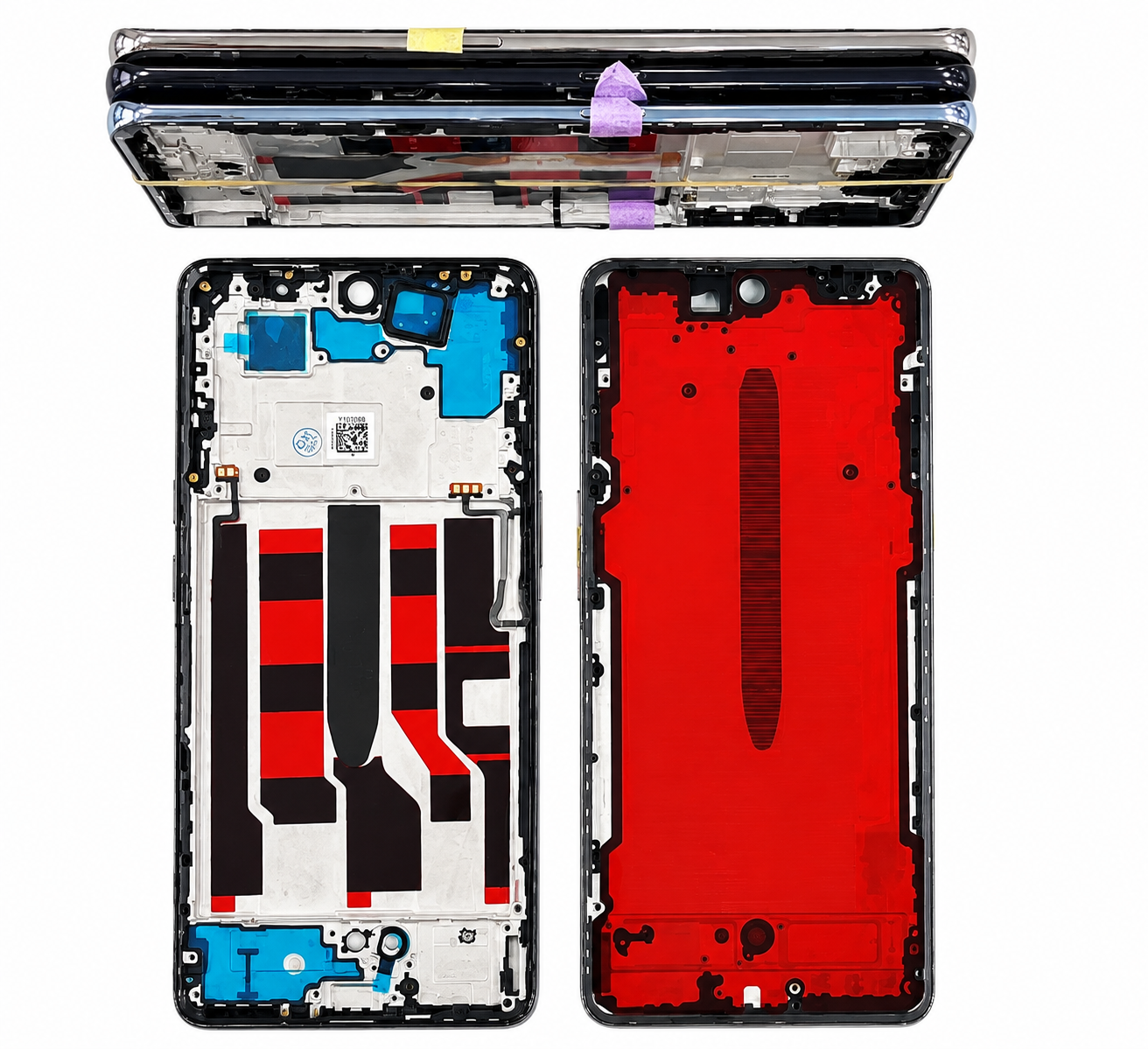 Compatible Replacement for OPPO A1 Pro 5G Middle Frame – Black, Blue & Silver