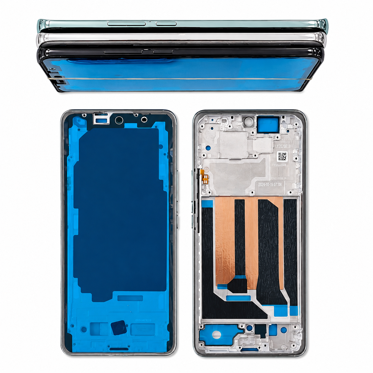 Compatible Replacement for Redmi Note 14 Pro Plus 5G Middle Frame – Black, Grey & Green