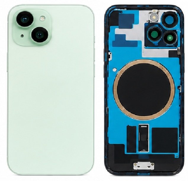 Compatible Replacement for iPhone 15 Back Panel – Black, Green, Yellow & Pink