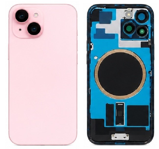Compatible Replacement for iPhone 15 Back Panel – Black, Green, Yellow & Pink