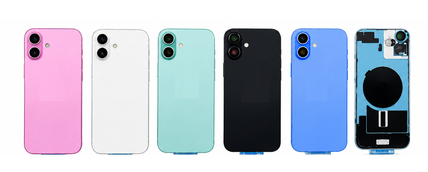 Compatible Replacement for iPhone 16 Plus Back Panel – Pink, White, Green, Black & Blue