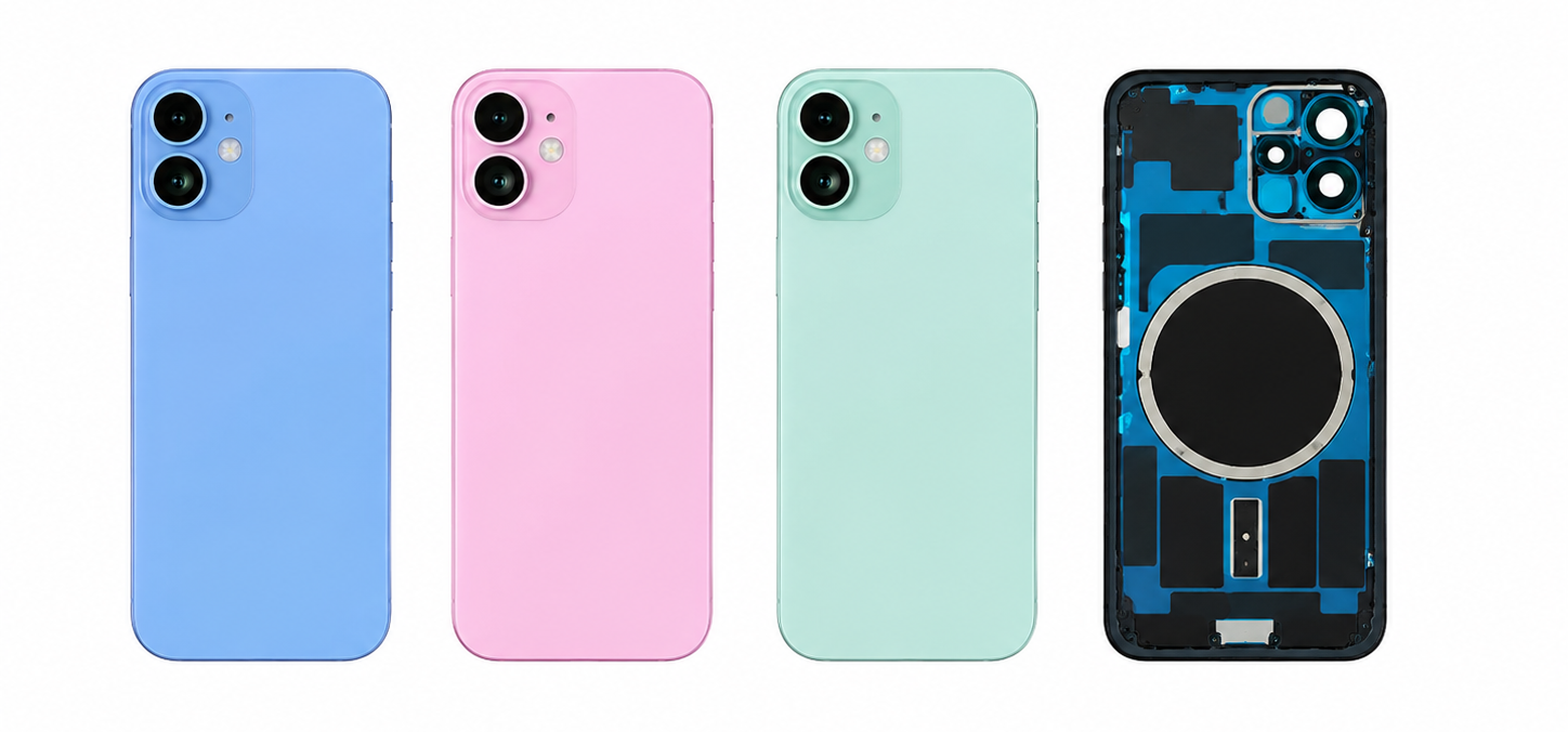 Compatible Replacement for iPhone 16 Back Panel – Blue, Pink & Green