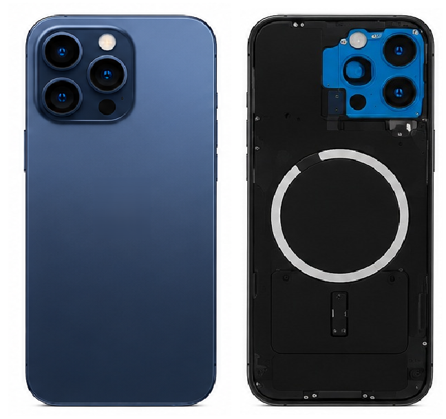 Compatible Replacement for iPhone 15 Pro Max Back Panel – Black, White, Blue & Grey