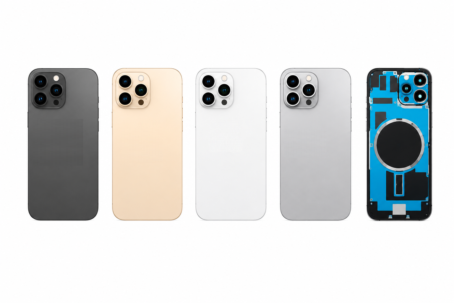 Compatible Replacement for iPhone 16 Pro Back Panel – Black, Gold, White & Grey