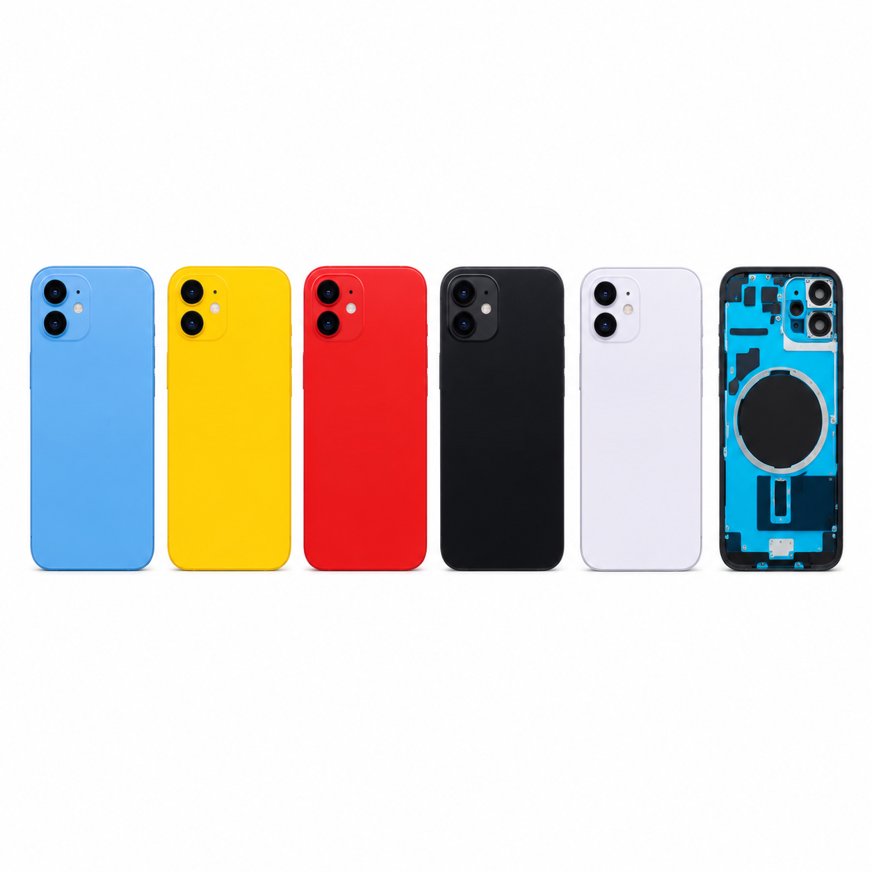 Compatible Replacement for iPhone 14 Back Panel – Blue, Yellow, Red, Black & White