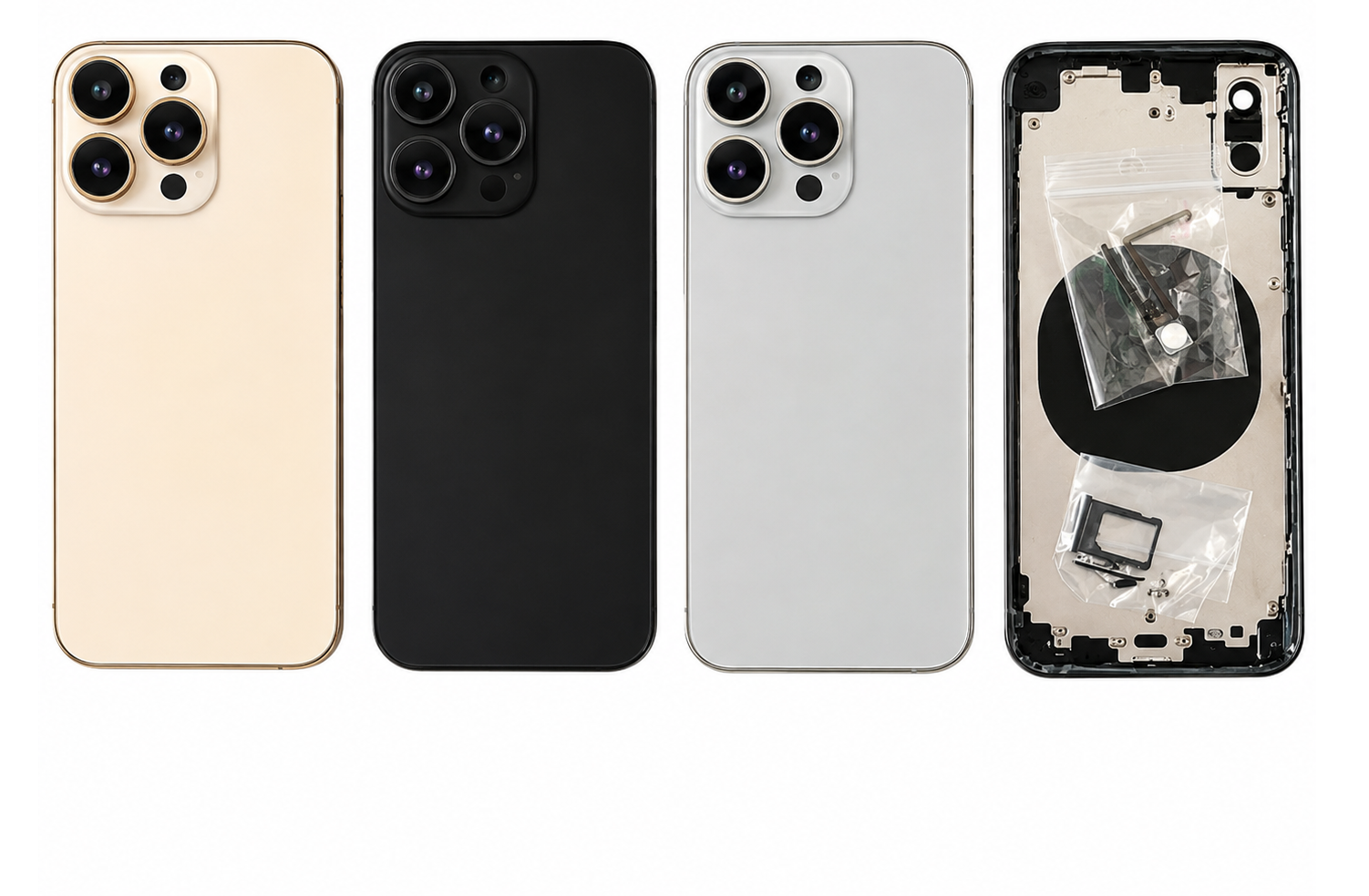Compatible Replacement Back Panel Housing Body Converter for Apple iPhone XS to iPhone 16 Pro – Black, White & Gold