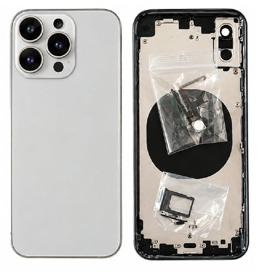 Back Panel Housing Body Converter for Apple iPhone XS to iPhone 16 Pro – Black, White & Gold