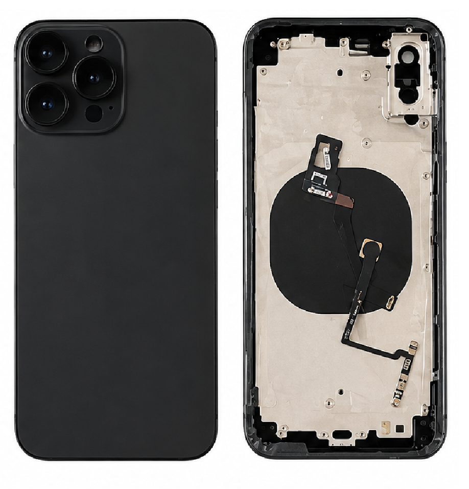 Back Panel Housing Body Converter for Apple iPhone XS Max to iPhone 16 Pro Max – Black, Navy Blue & Gold