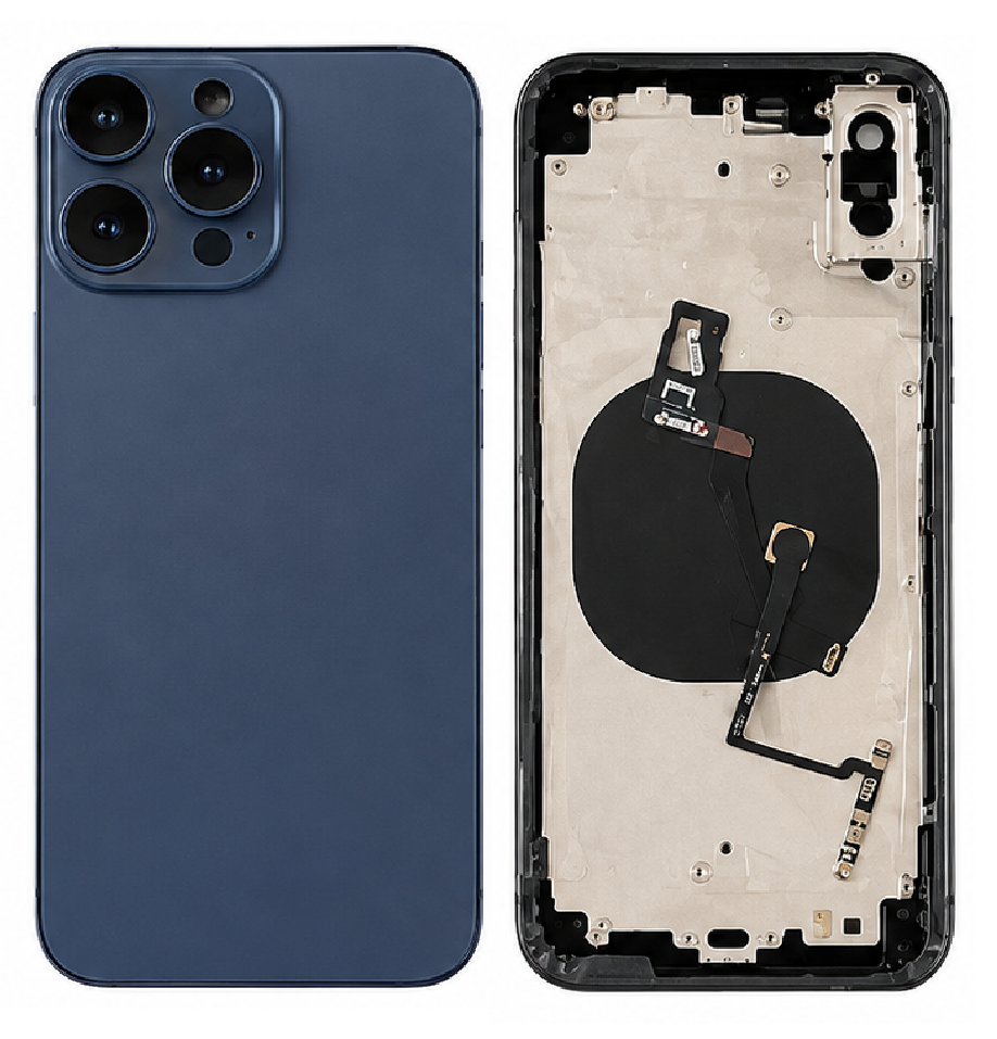 Back Panel Housing Body Converter for Apple iPhone XS Max to iPhone 16 Pro Max – Black, Navy Blue & Gold