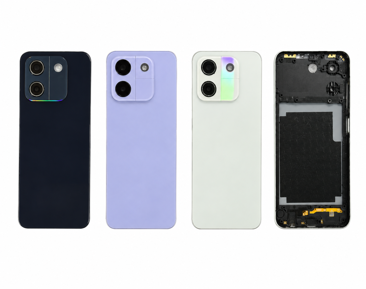 Compatible Replacement Lava Yuva Star 4G Back Panel Housing Body Replacement – Black, White & Purple