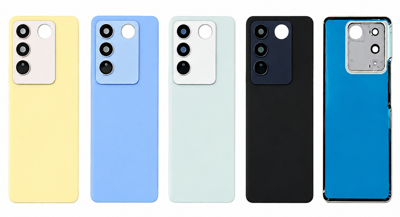 Compatible Replacement Vivo V27 Back Panel – Yellow, Blue, Green & Black