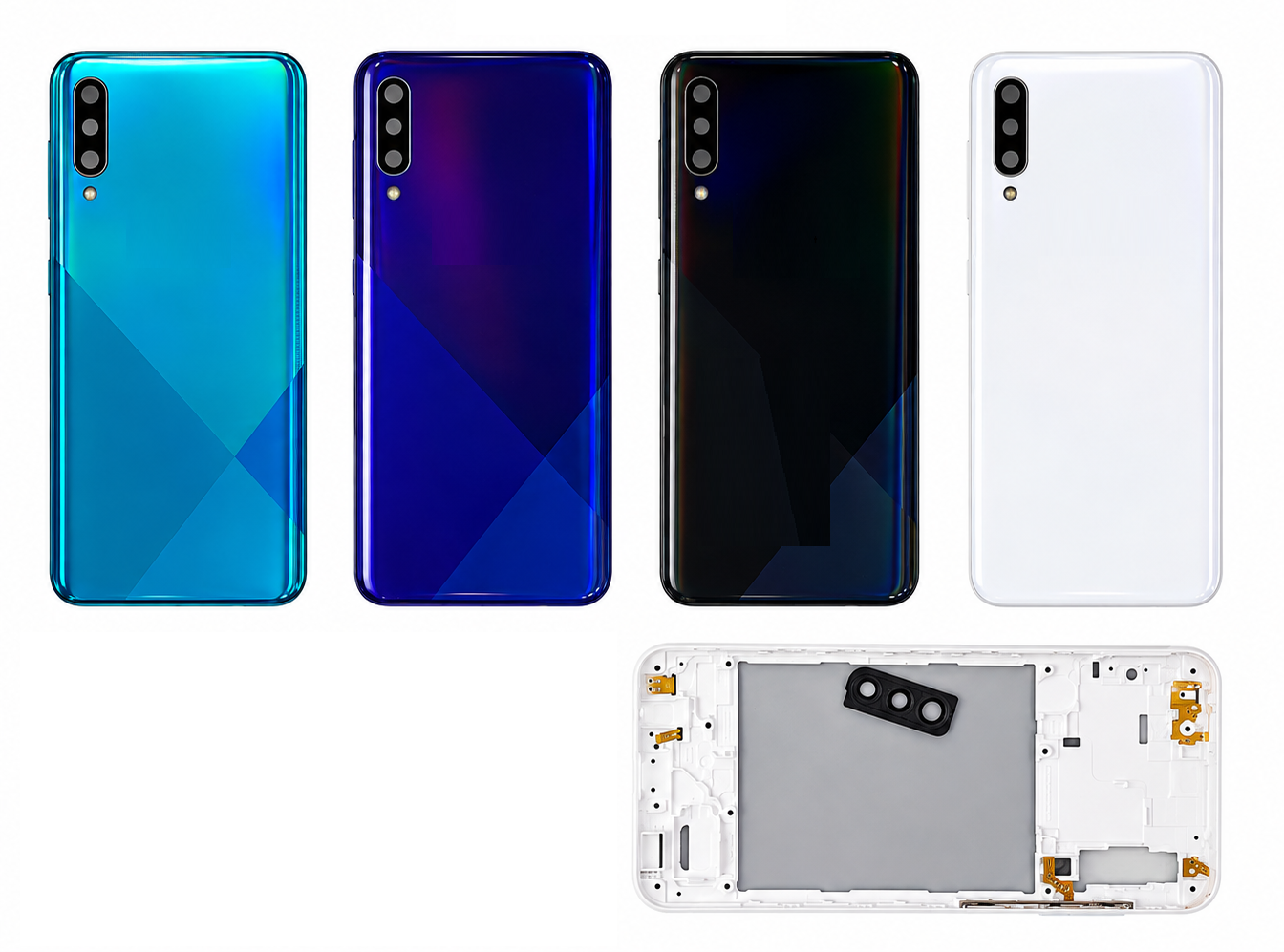 Compatible Replacement for Samsung Galaxy A30s 5G Housing Body – Black, White, Blue & Purple