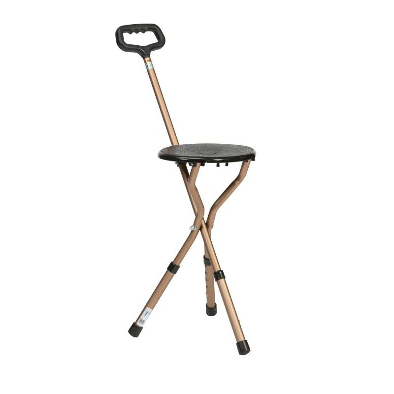 Compatible Replacement Walking Stick with Folding Seat Tripod Cane for Elderly & Senior Citizens