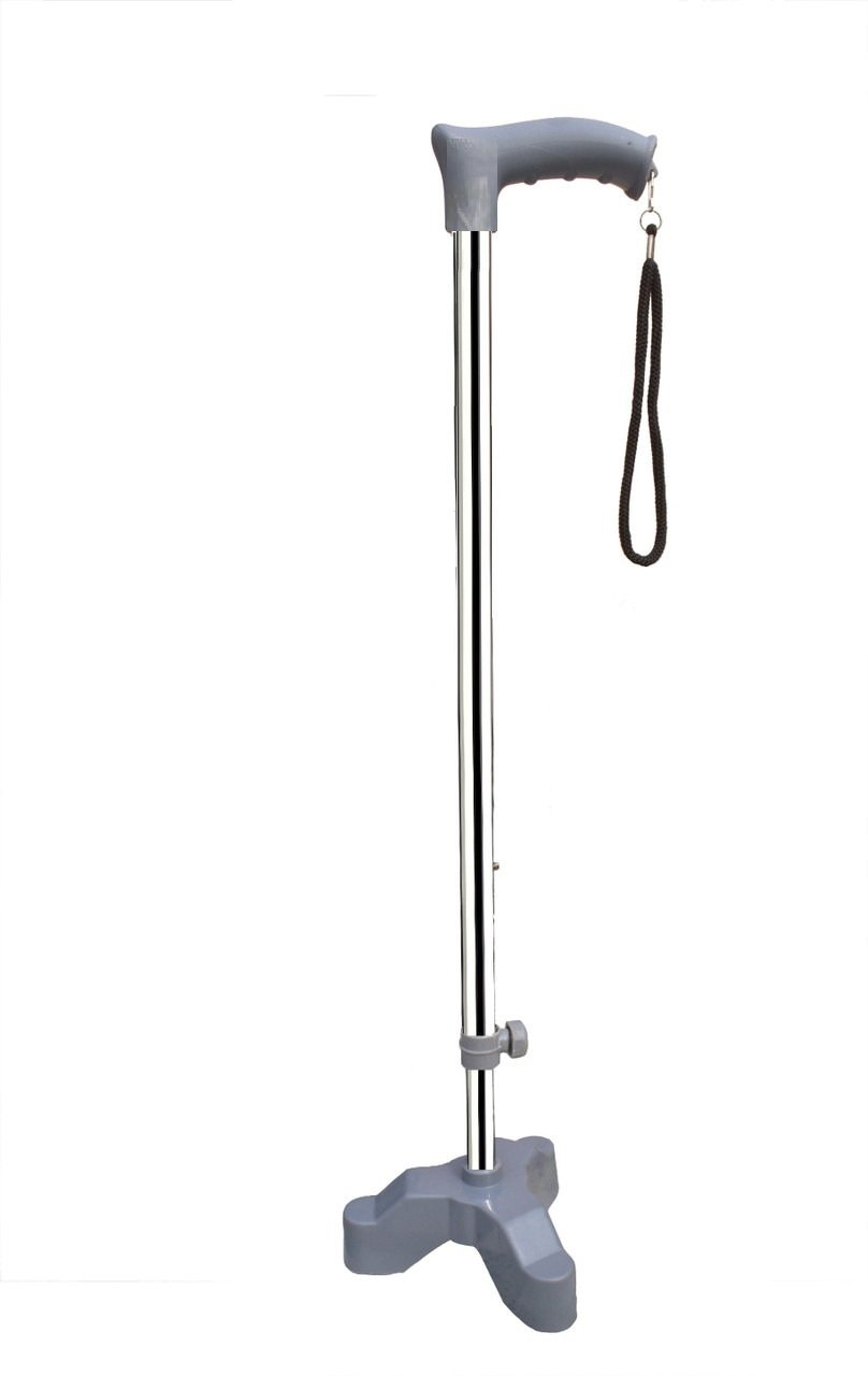 Height Adjustable L Shape Tripod 3 Leg Walking Stick for Senior Citizens