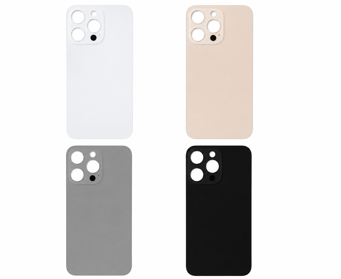 Compatible Replacement iPhone X to iPhone 16 Pro Converter Back Glass – Black, Grey, Orange, White