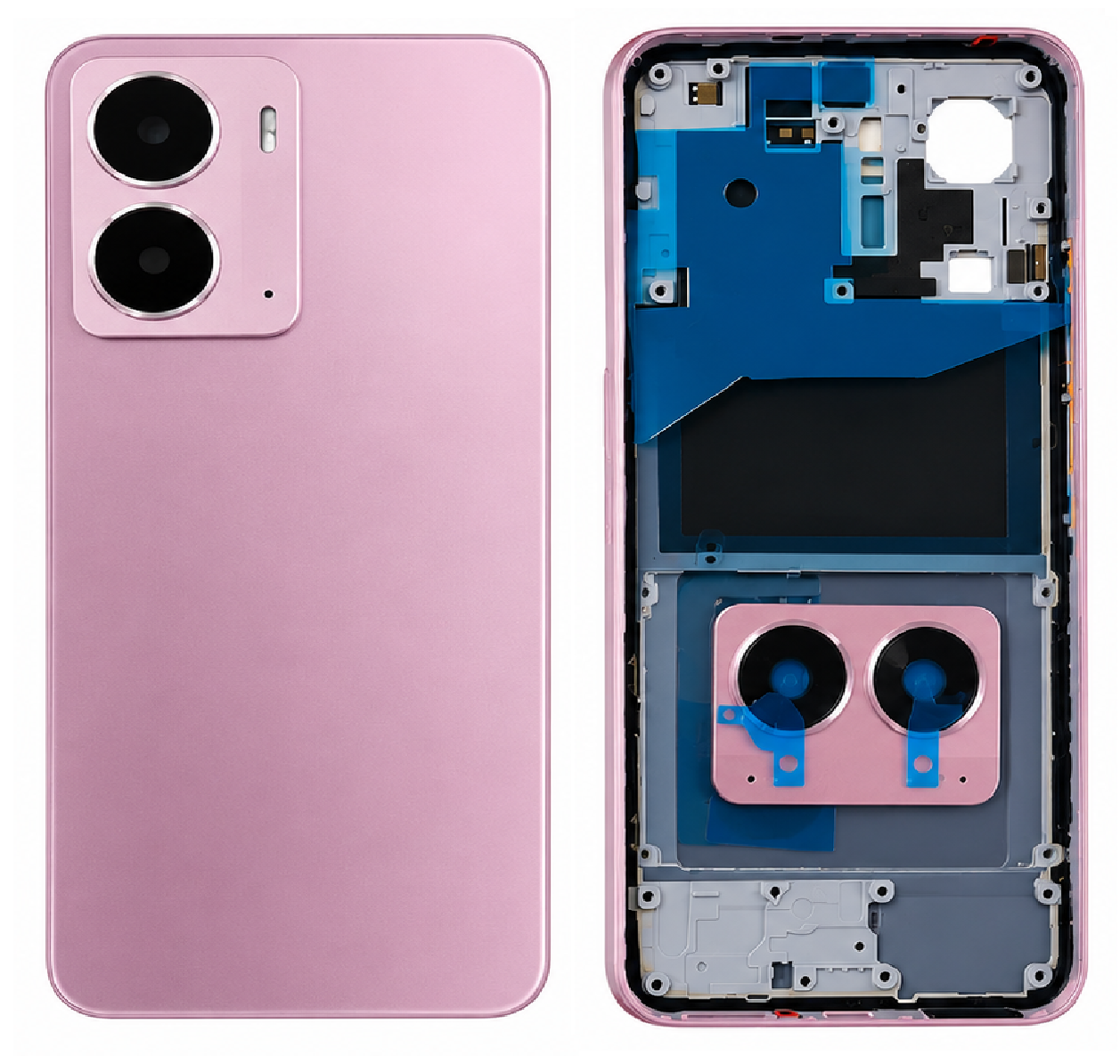 Compatible Replacement Realme P3 5G Full Housing Body – Grey & Pink