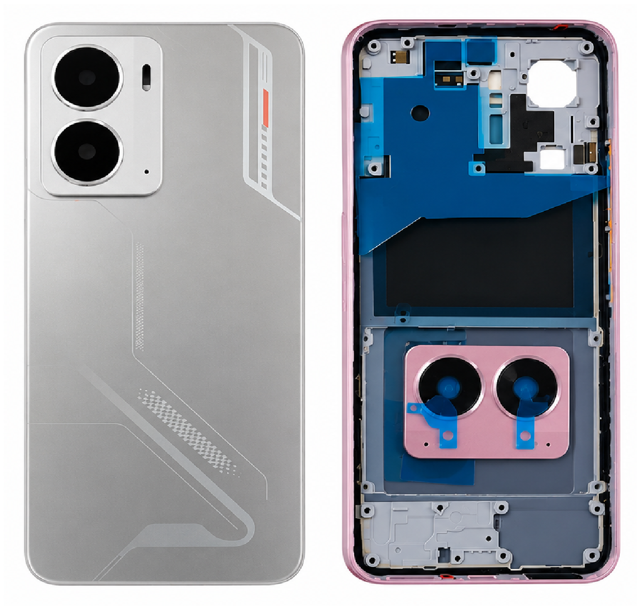 Compatible Replacement Realme P3 5G Full Housing Body – Grey & Pink