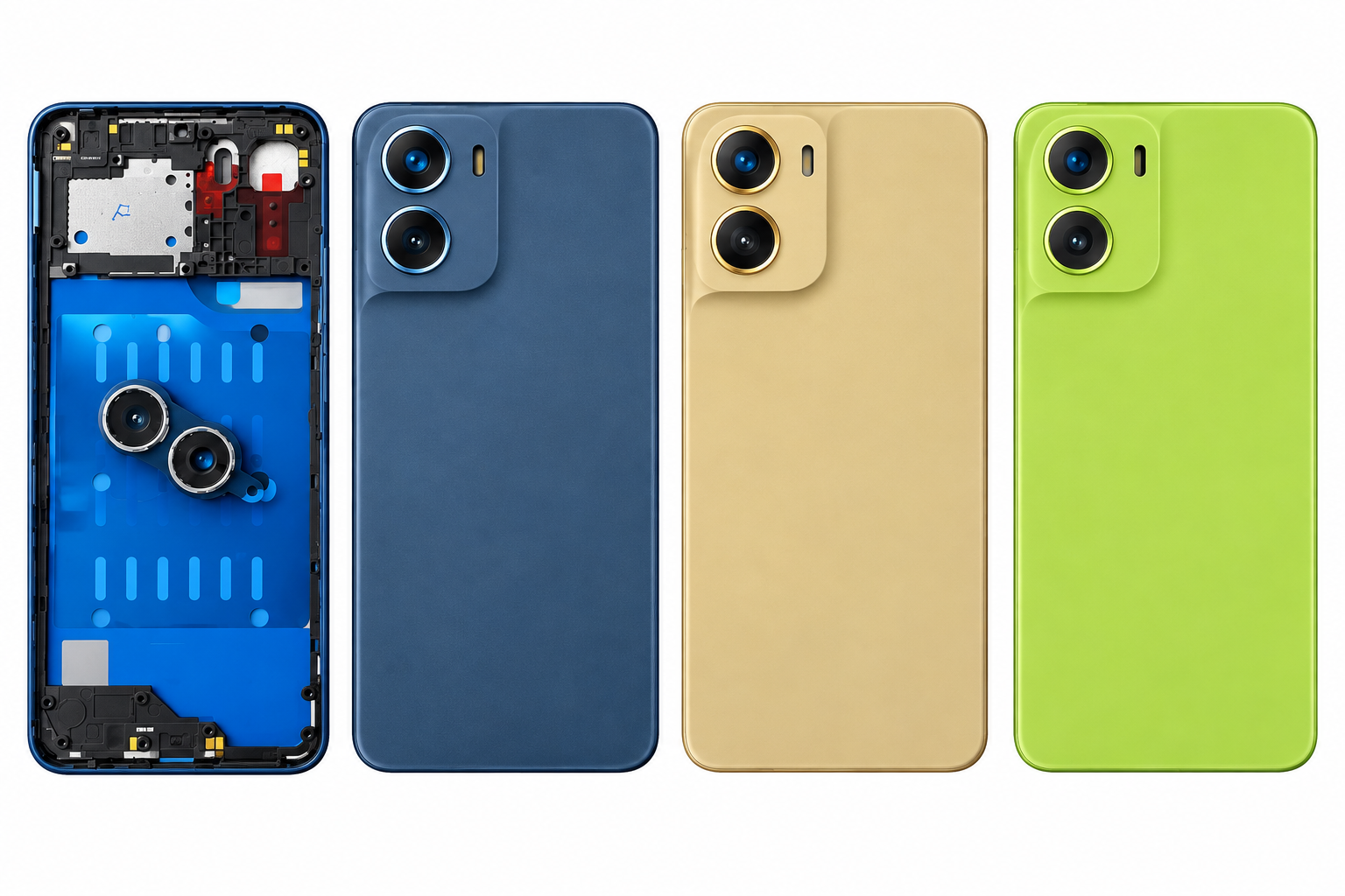 Compatible Replacement for Motorola G06 4G Full Housing Body – Black, Gold & Green