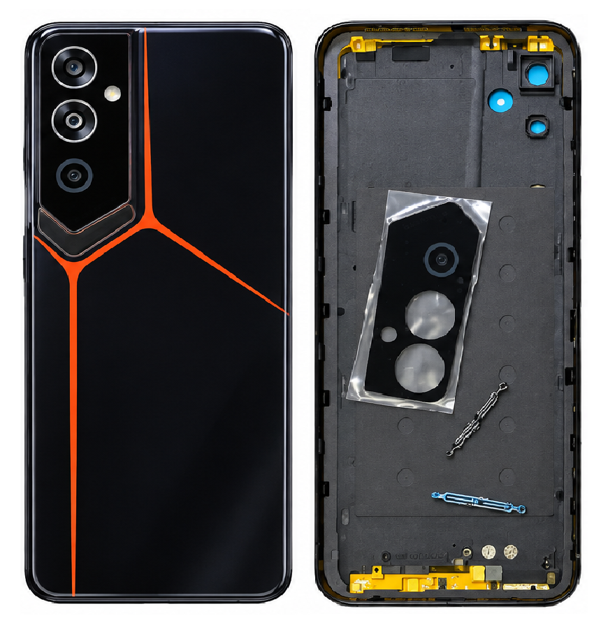Compatible Replacement for Tecno Pova Neo 2 4G Back Panel – Black, Grey & Blue