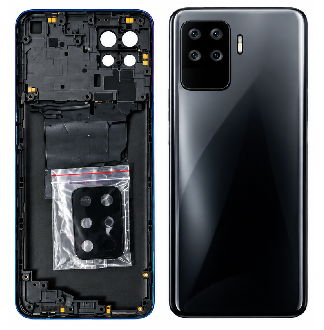 Compatible Replacement for OPPO F19 Pro 5G Full Housing Body – Black, Grey & Blue
